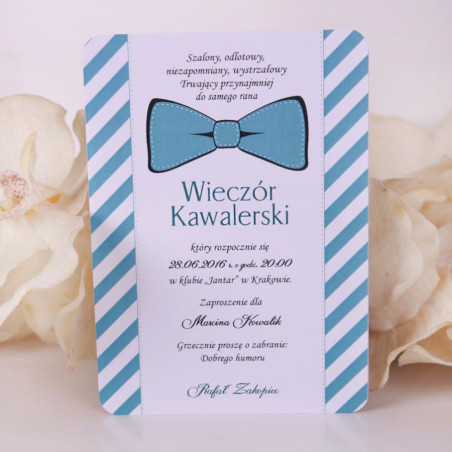 Zaproszenia kawalerskie niebieskie