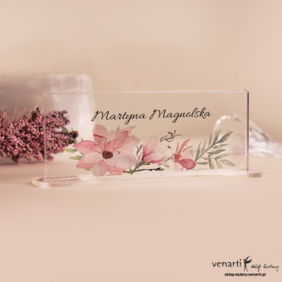 Magnolia Winietki ślubne z pleksy