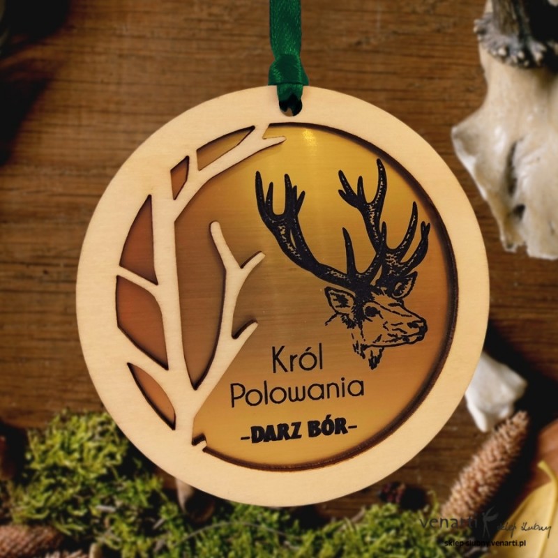 Medal drewniany Król polowania