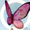 Motyl - Drewniana prośba o błogosławieństwo z motylem, wzór kwiatowy