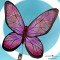 Motyl - Drewniana prośba o błogosławieństwo z motylem, wzór kwiatowy