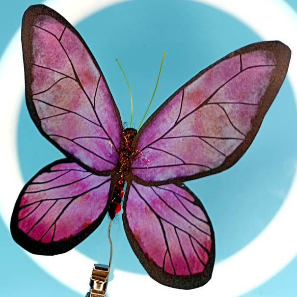 Motyl - Ślubna statuetka z motylem wzór łąkowych kwiatów, Podziękowanie dla rodziców