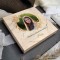 Drewniane pudełko Pamiątka Pierwszej Komunii Świętej ze zdjęciem Marmur Koło z kwiatami
