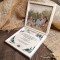 Drewniane pudełko Pamiątka Pierwszej Komunii Świętej ze zdjęciem Ramka z kwiatów