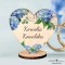 Hortensje Winietki drewniane ślubne w kształcie serca