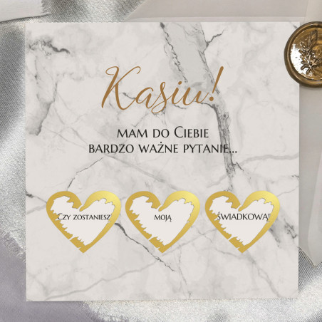 Prośba o Świadkowanie ze Zdrapką | Motyw Marmuru | Elegancja i Styl