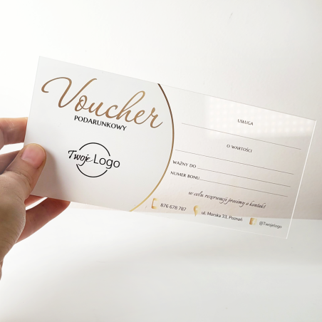 Voucher Podarunkowy Akrylowy DL Przezroczysty - Elegancja i Personalizacja