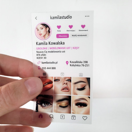 Karty Insta Przezroczyste Satynowe