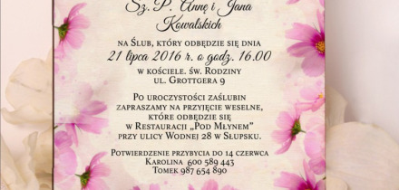 Komplet: Różowe kwiaty